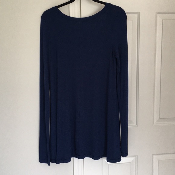 Free People - Oversized Navy Long Sleeves Blouse - Picture 6 of 7